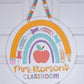 Personalized Classroom Door Hanger with Rainbow