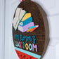 Personalized Classroom Door Hanger with Book Stack