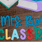 Personalized Classroom Door Hanger with Book Stack