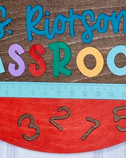 Personalized Classroom Door Hanger with Book Stack