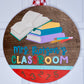 Personalized Classroom Door Hanger with Book Stack