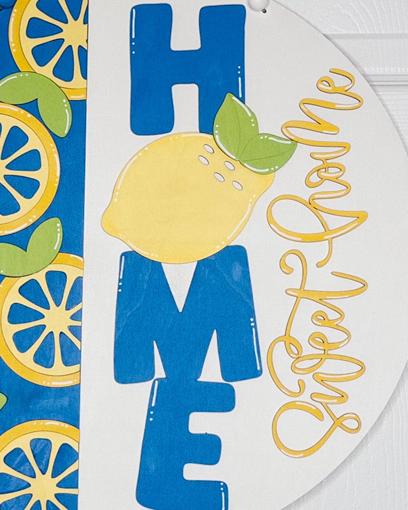 Home Sweet Home with Lemons (Blue)