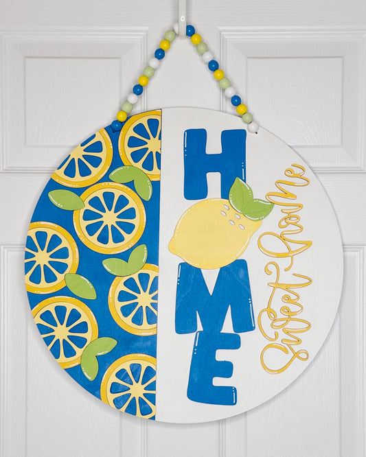 Home Sweet Home with Lemons (Blue)