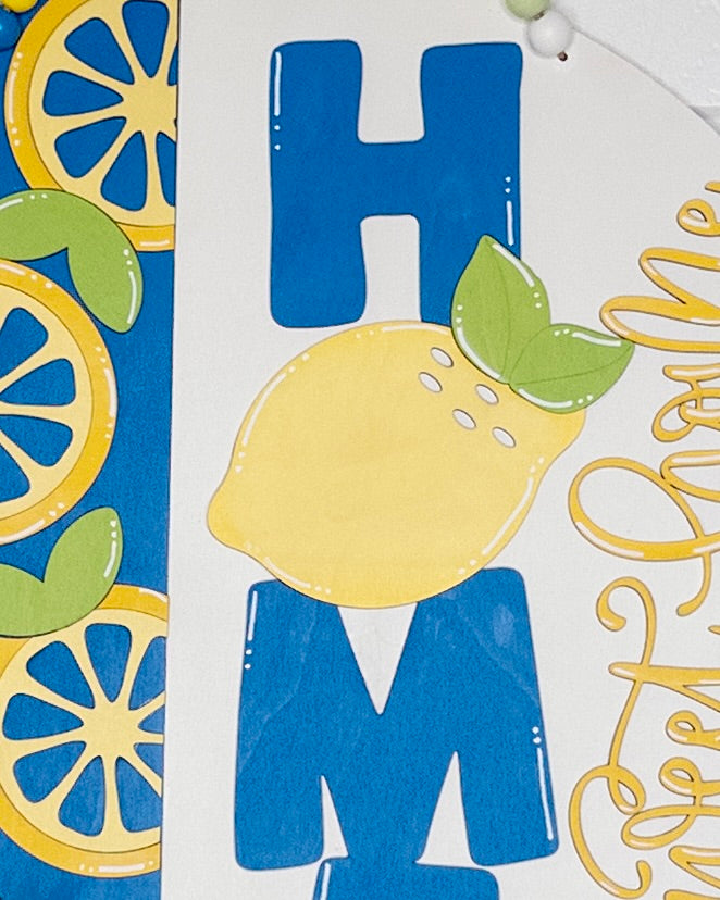 Home Sweet Home with Lemons (Blue)