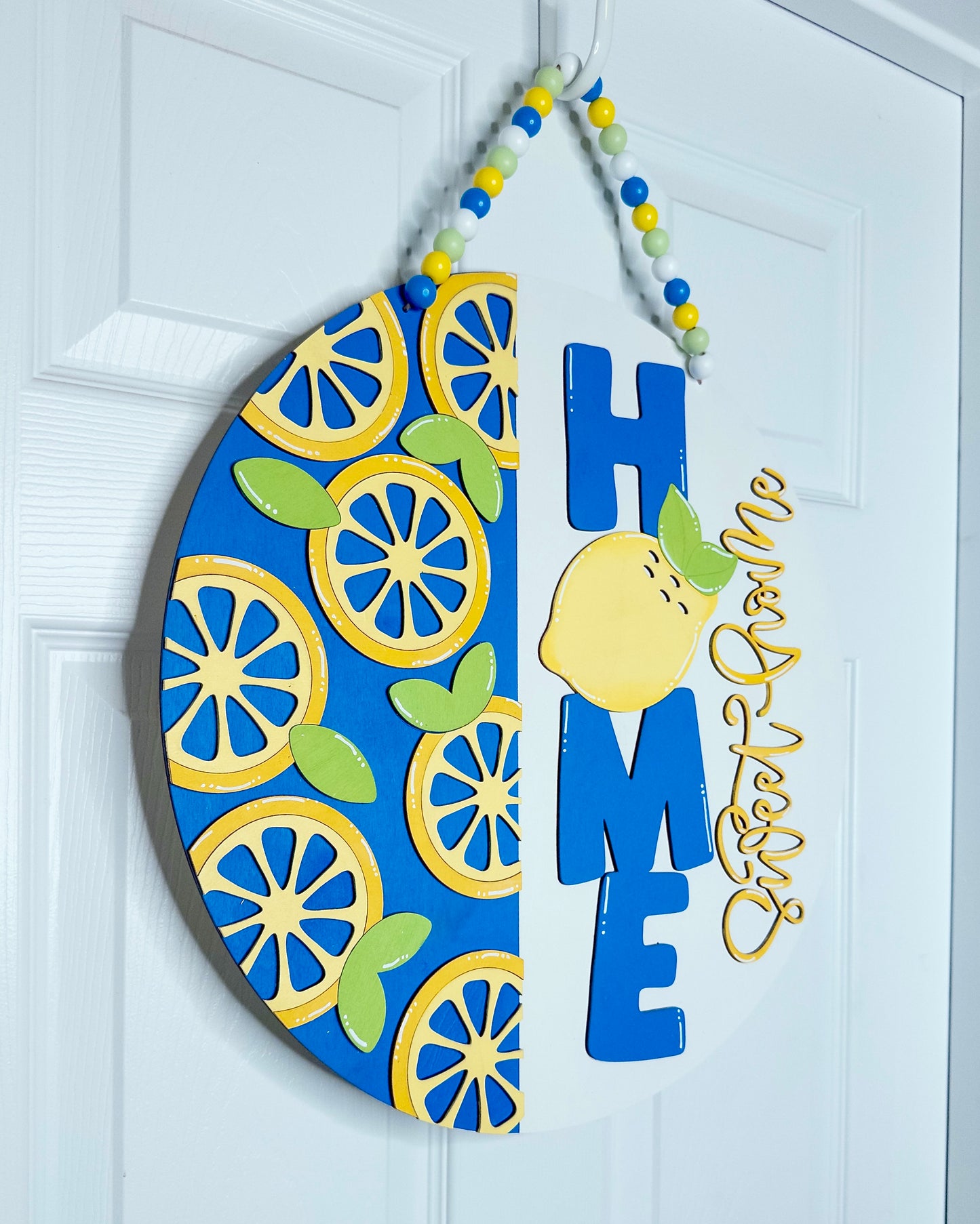 Home Sweet Home with Lemons (Blue)