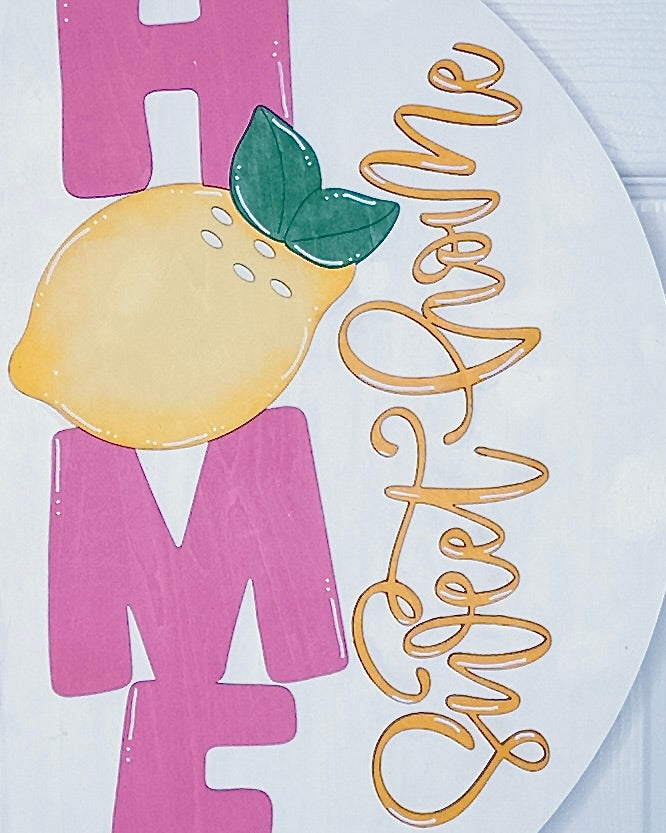 Home Sweet Home with Lemons (Pink)