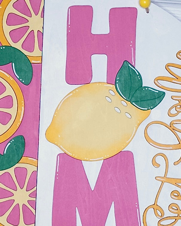 Home Sweet Home with Lemons (Pink)