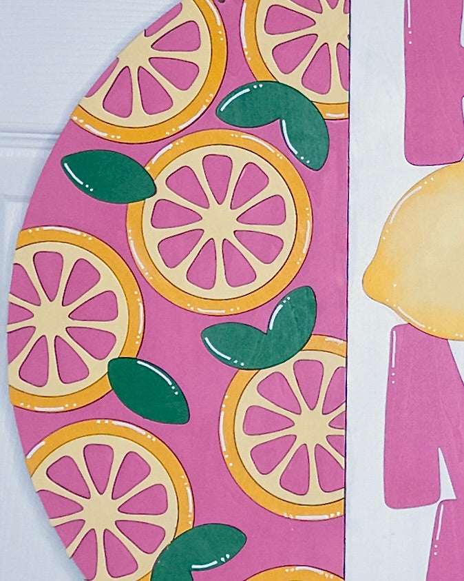 Home Sweet Home with Lemons (Pink)
