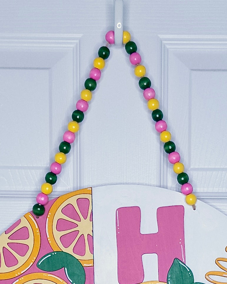 Home Sweet Home with Lemons (Pink)