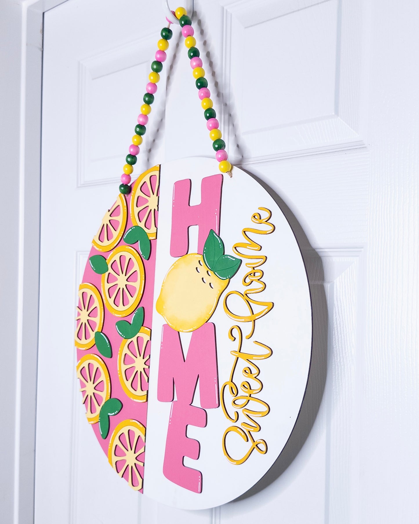 Home Sweet Home with Lemons (Pink)