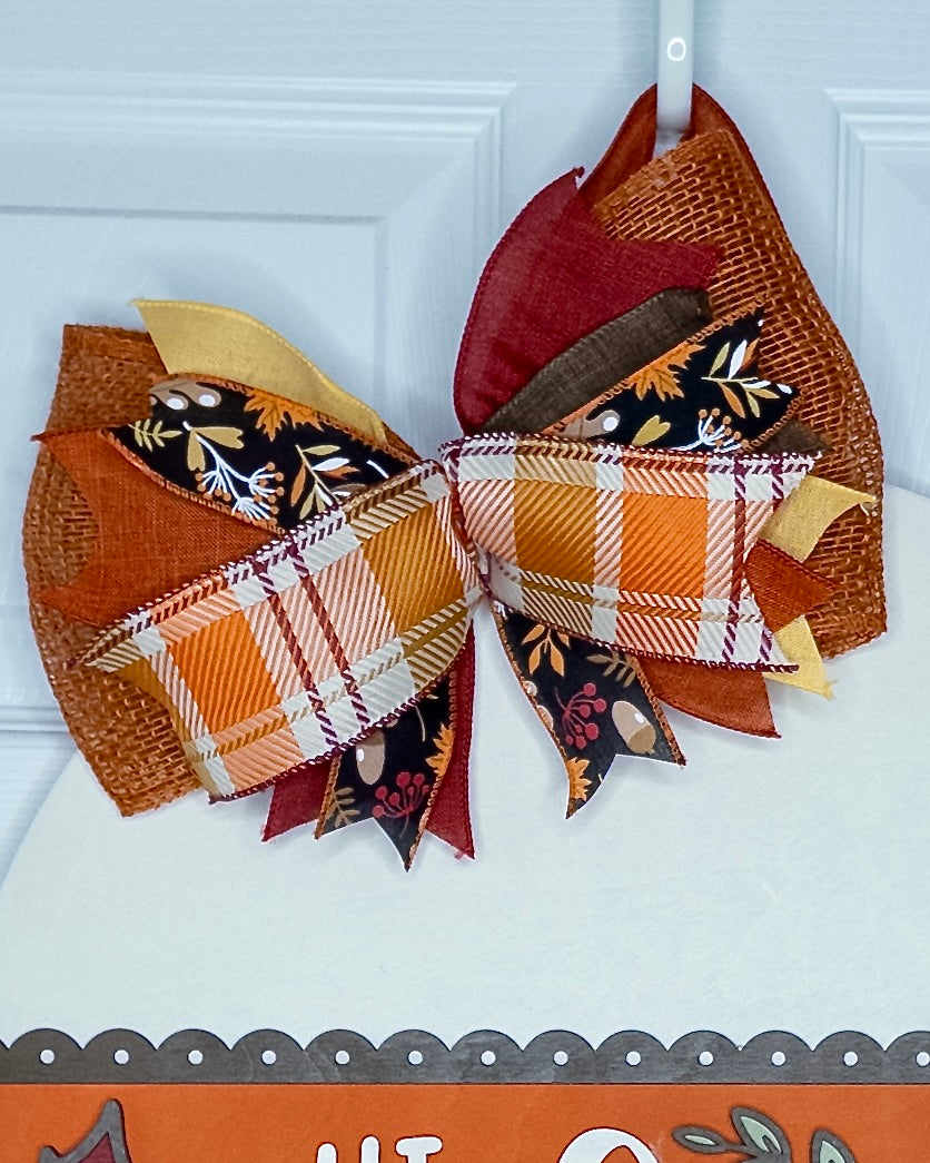 Hi. Hey. Hello with Leaves Door Hanger