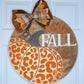 Hello Fall with Animal Print Pumpkin Door Hanger
