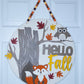 Hello Fall with Fox and Owl Door Hanger