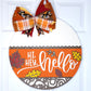Hi. Hey. Hello with Leaves Door Hanger