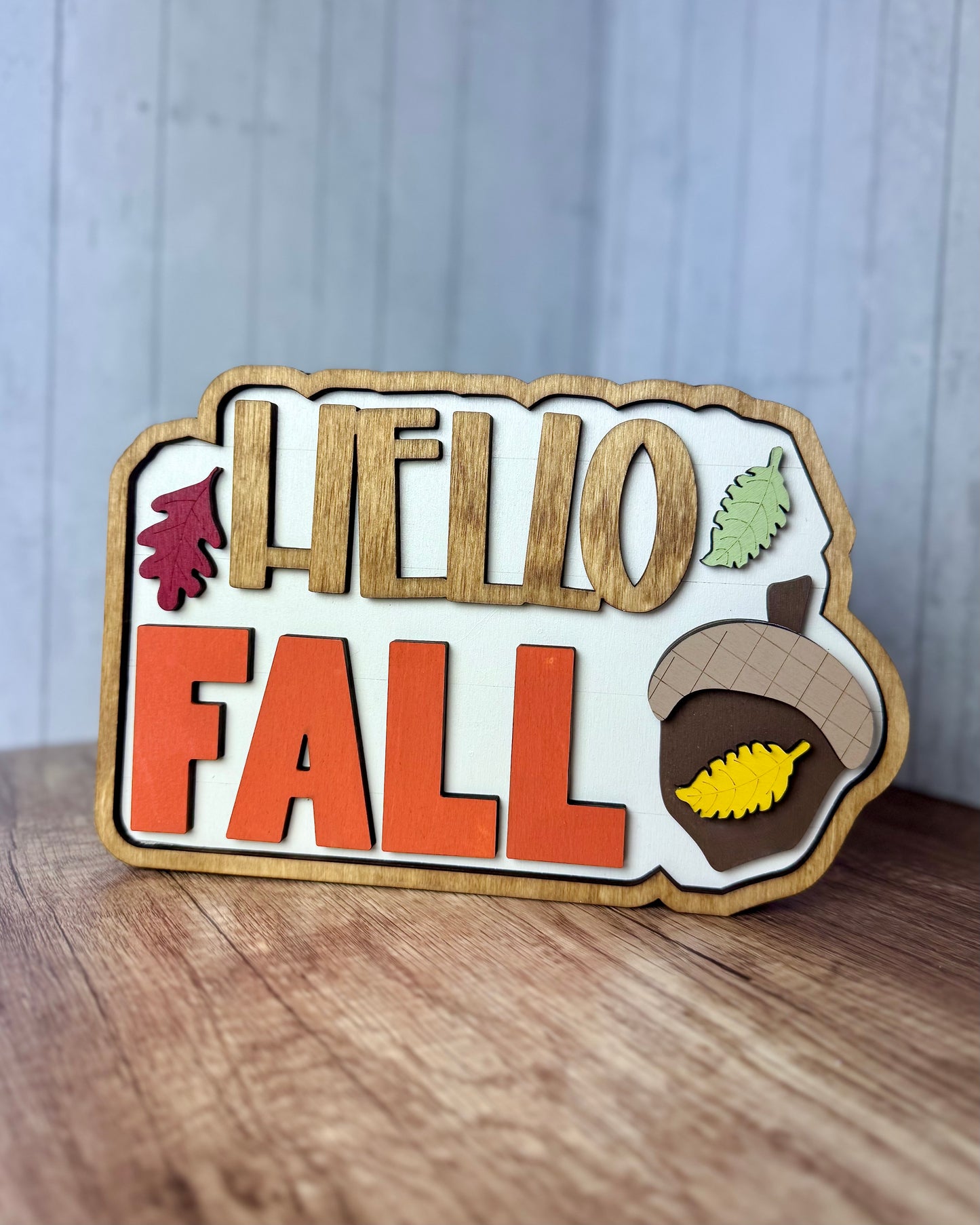 Hello Fall Shelf Sign